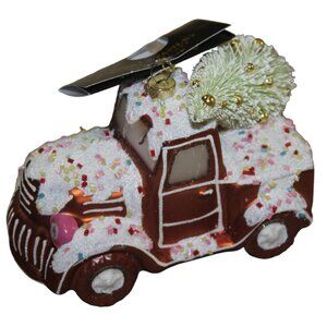 Robert Stanley Christmas Ornament Truck Tree Snow Sweets Blown Glass 5.5" NWT